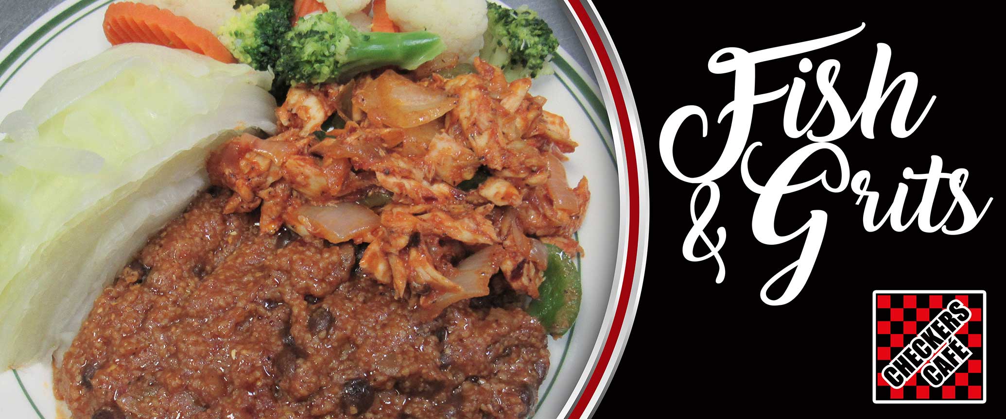 Minced Fish with Peas & Grits